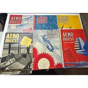 AERO DIGEST Magazines Lot of 6 1938 1939 1940 1941 - Howard Hughes Issue - READ